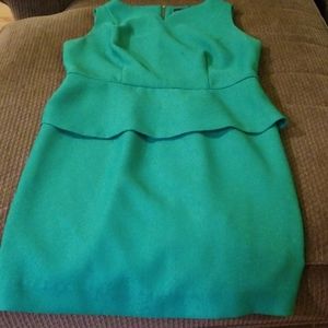 Green Peplum Sleeveless Dress